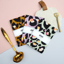 Load image into Gallery viewer, Mint Leopard Print Tea Towel
